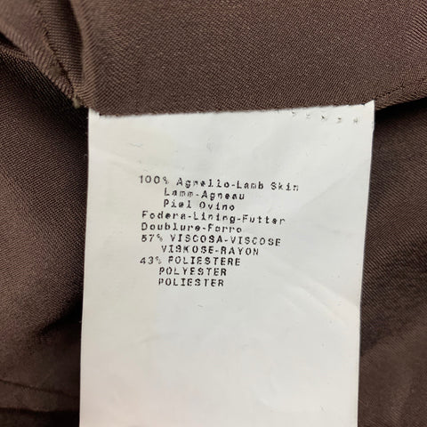 EMPORIO ARMANI Size 8 Brown Embroidered Single Breasted Coat