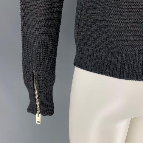 BURBERRY PRORSUM by Christopher Bailey Spring 2011 Size S Grey Merino Wool / Cotton Cardigan Jacket
