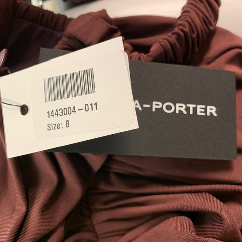 DION LEE Size 4 Burgundy Viscose Blend Ruched Corset Mini Cocktail Dress