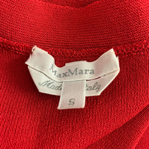 MAX MARA Size S Red Viscose Polyester Ribbed Halter Casual Top