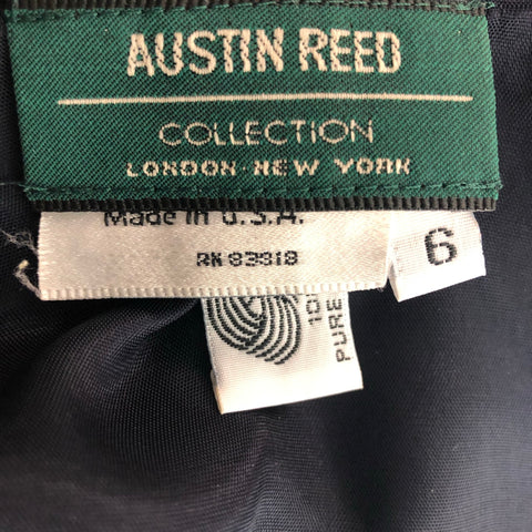 AUSTIN REED Talla 6 Falda lápiz bordada de lana amarilla azul marino