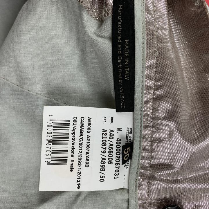 VERSACE Size 34 Silver Metallic Pleated Dress Pants