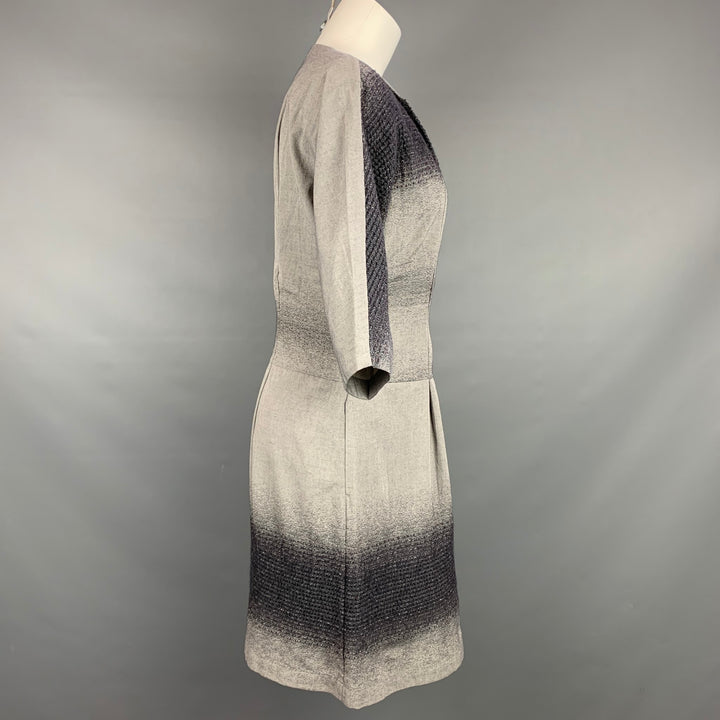 HEART HAAT by ISSEY MIYAKE Size M Grey & Charcoal Cotton Blend Ombre Dress