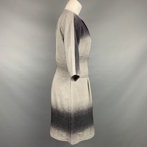 HEART HAAT by ISSEY MIYAKE Size M Grey & Charcoal Cotton Blend Ombre Dress