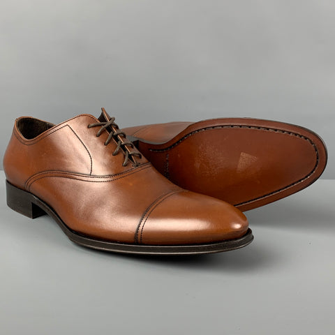 TO BOOT NY Size 9.5 Tan Leather Cap Toe Lace Up Shoes