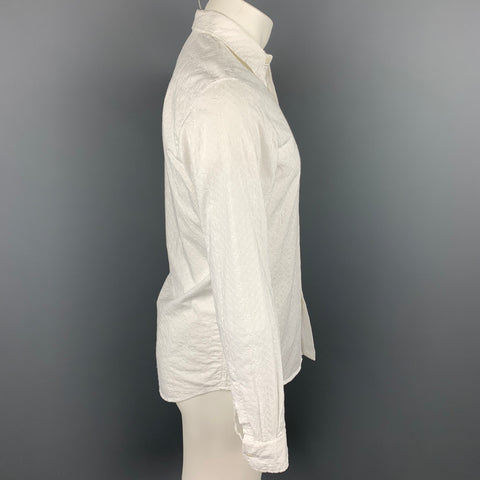 LIBERTY OF LONDON Size M White Embroidery Cotton Button Up Long Sleeve Slim Fit Shirt