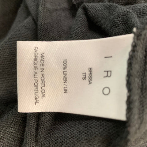 IRO Size XS Black Linen Scoop Neck T-shirt