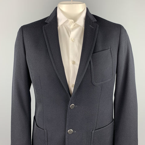 BANANA REPUBLIC Size 40 Regular Navy Wool Notch Lapel Sport Coat