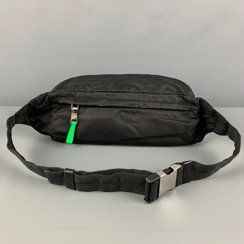 Sac banane en polyester vert fluo noir PRADA