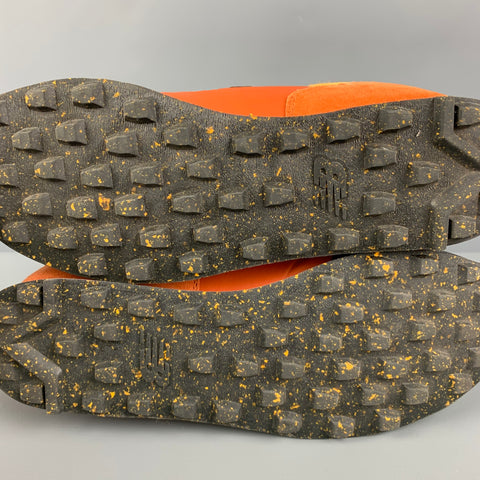 NEW BALANCE Size 10.5 Orange Brown Mixed Fabrics Low Top Sneakers