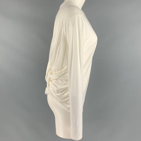 HELMUT LANG Taille S Haut décontracté en Tencel blanc dos ouvert