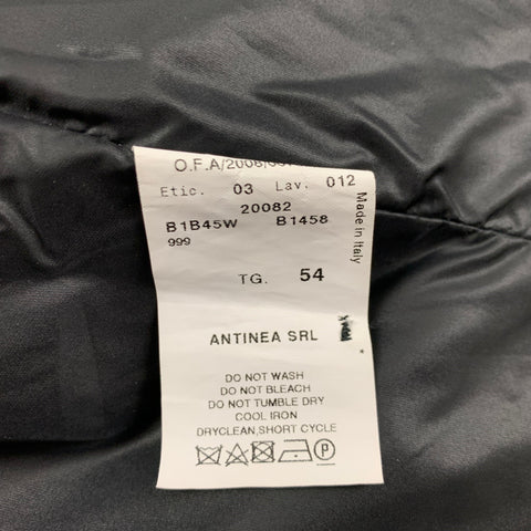 EMPORIO ARMANI Size 44 Black Textured Cotton Polyurethane Coat
