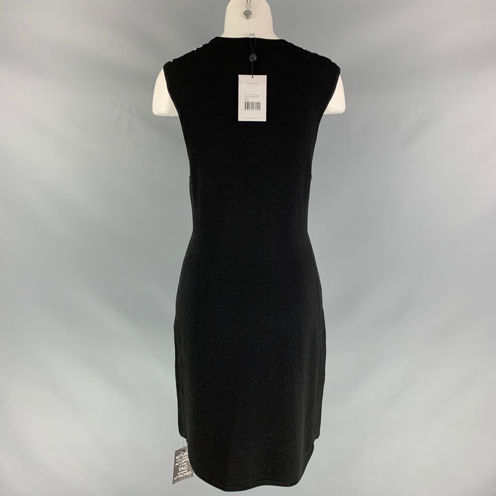 DAGMAR Size M Black & White Cotton Blend Marbled Dress