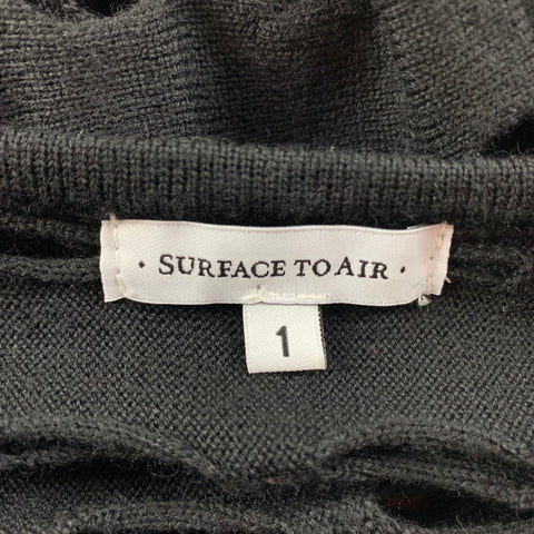 SURFACE TO AIR Size S Black Merino Wool Cut Out Long Sleeve Dress