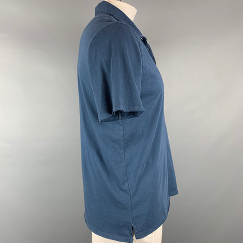 RAG & BONE Size L Blue Cotton Buttoned Polo