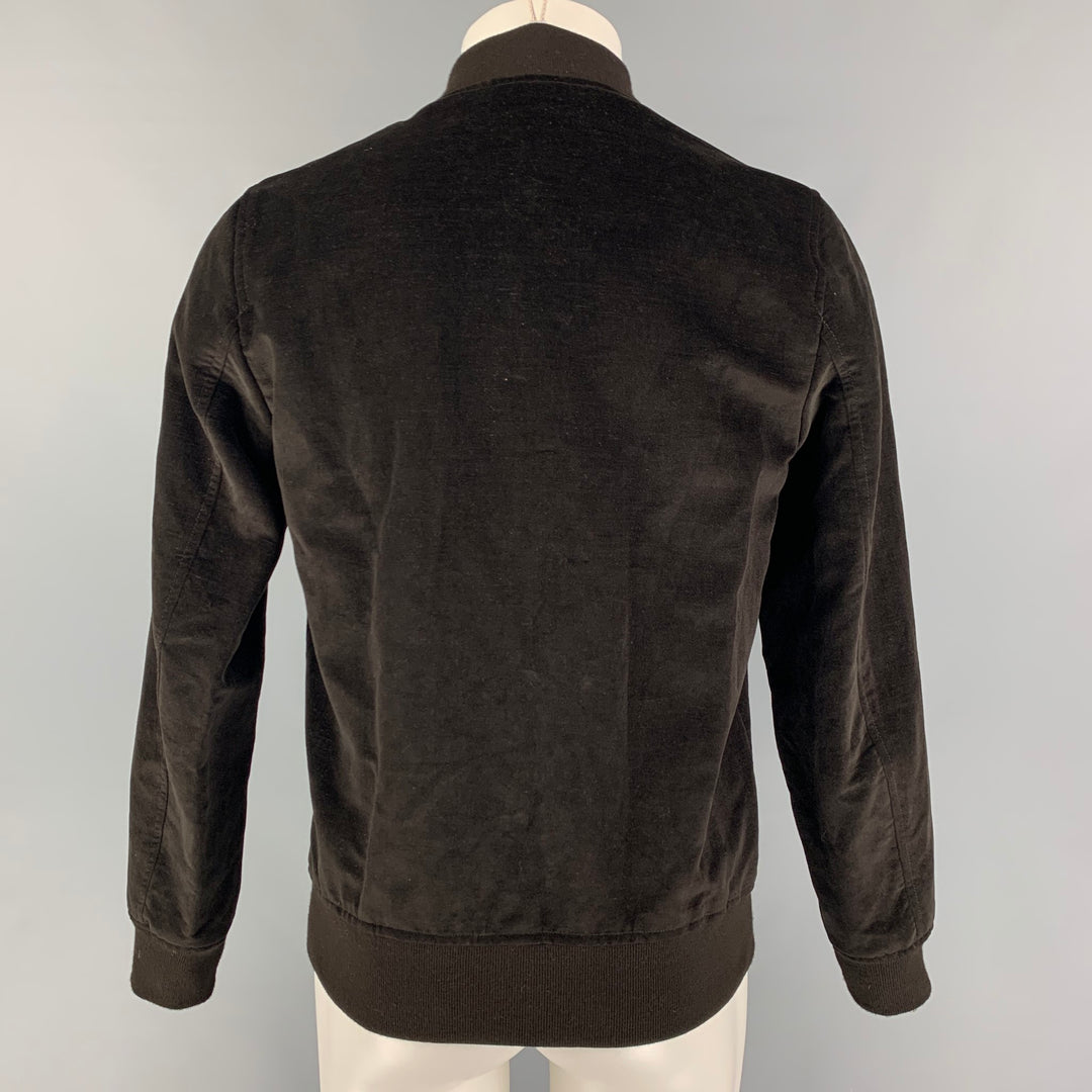 A.P.C. Size XS Brown Velvet Cotton Bomber Jacket