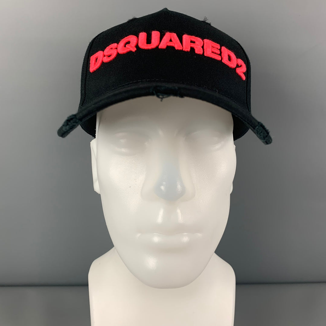 DSQUARED2 Black Pink Embroidered Canvas Hat – Sui Generis Designer