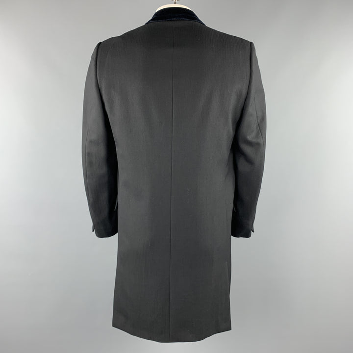 Vintage KUPPENHEIMER Talla S Abrigo largo de solapa de pico de lana negra