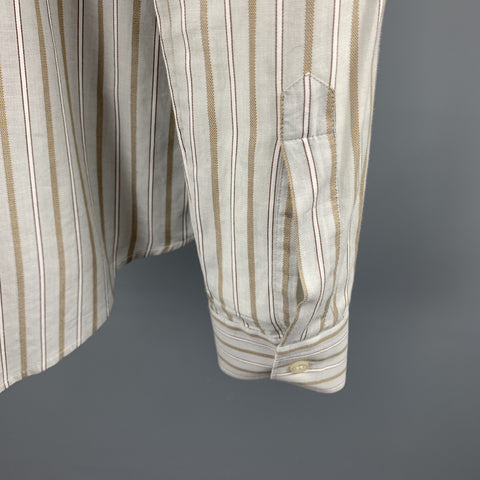 HUGO BOSS Size S Light Gray Stripe Cotton Button Up Long Sleeve Shirt