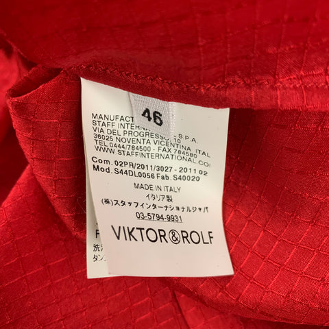 VIKTOR &amp; ROLF Taille M Chemise boutonnée texturée en soie rouge