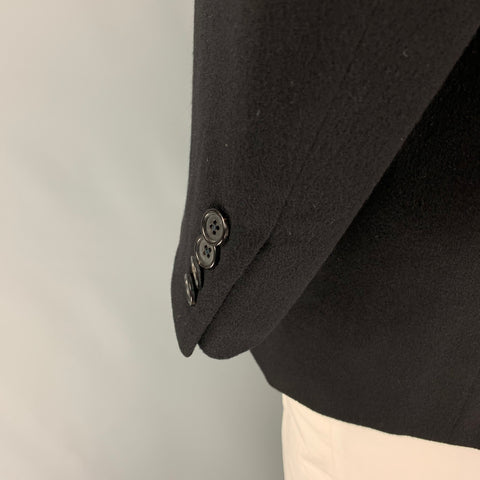 BROOKS BROTHERS Size 46 Black Cashmere Notch Lapel Sport Coat