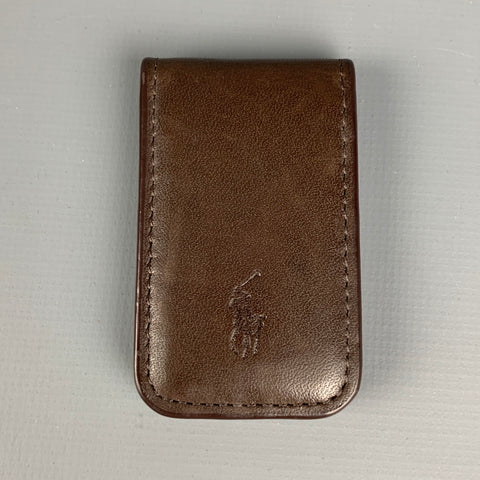 RALPH LAUREN Brown Leather Money Clip