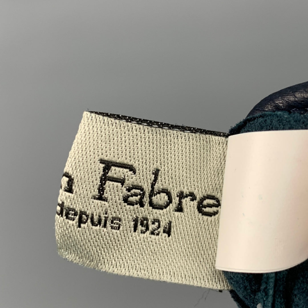 MAISON FABRE Size 8.5 Navy Lambskin Leather Gloves