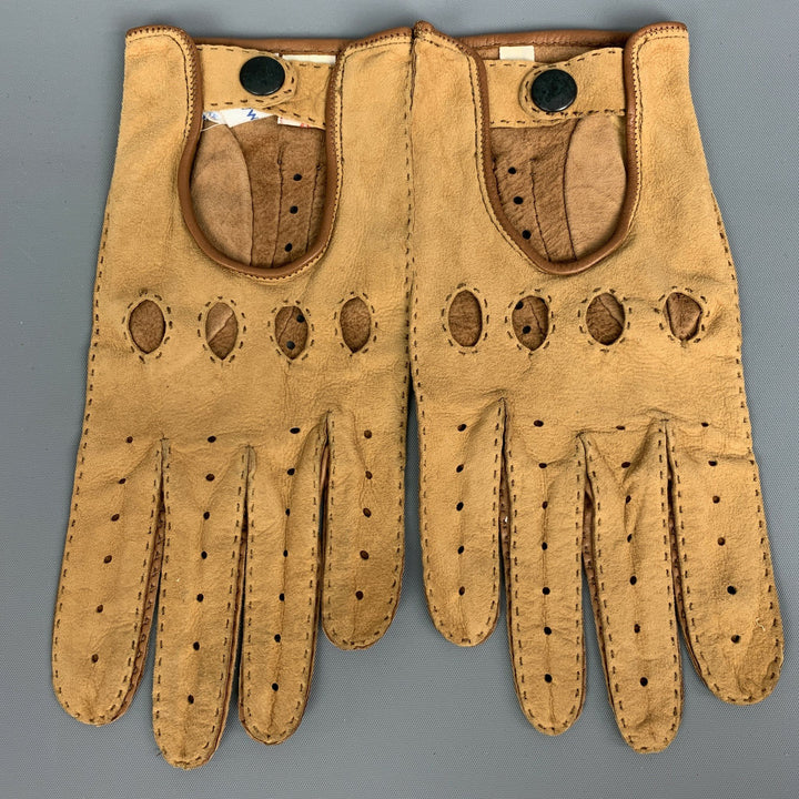 SHALIMAR Size 7 Tan Leather Gloves