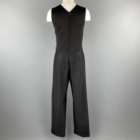 GIORGIO ARMANI Taille 8 Combinaison de smoking à jambes larges et haut drapé noir