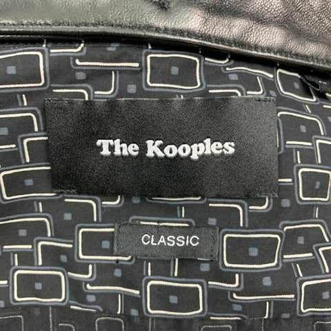 THE KOOPLES Size XS Black & White Geometric Cotton Button Down Long Sleeve Shirt