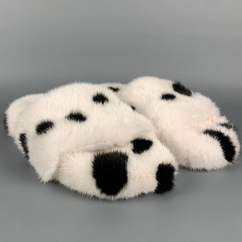 ZIZI DONAHOE Talla 8 Blanco Negro Saga Mink Penélope Slides2