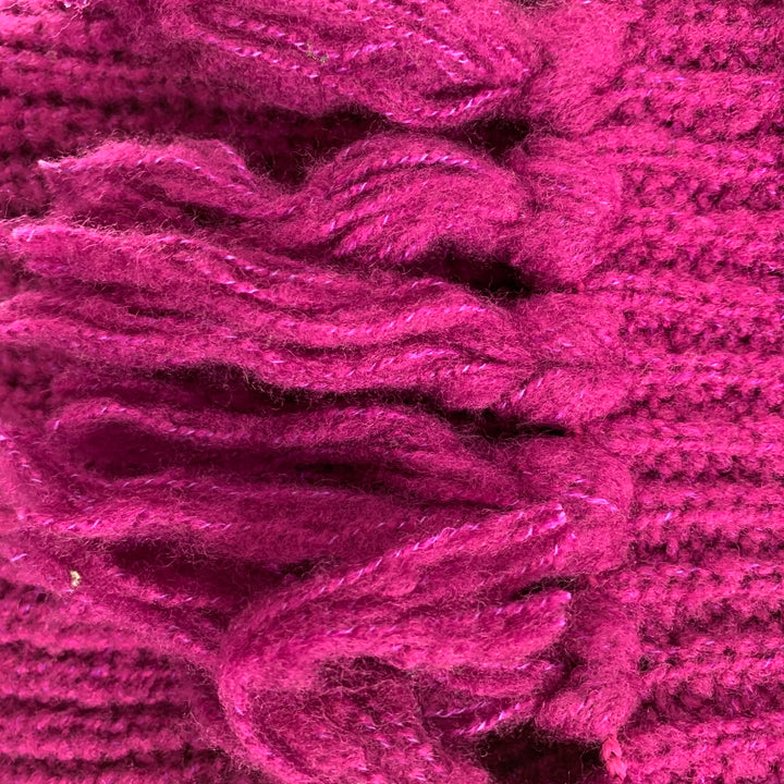Y's by YOHJI YAMAMOTO Purple Knitted Wool Nylon 146"  Oversized Fringe Scarf
