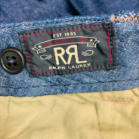 RRL by RALPH LAUREN Size 36 Indigo Cotton Linen Button Fly Casual Pants