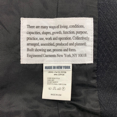 ENGINEERED GARMENTS Chaqueta con solapa de muesca de lana/algodón texturizado color carbón Talla XL