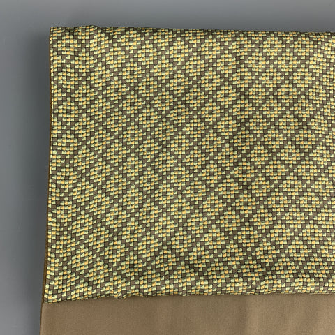 HERMES Print Taupe Angora Silk Scarf