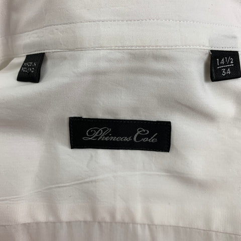 PHINEAS COLE Size XS White Cotton Tuxedo Long Sleeve Shirt
