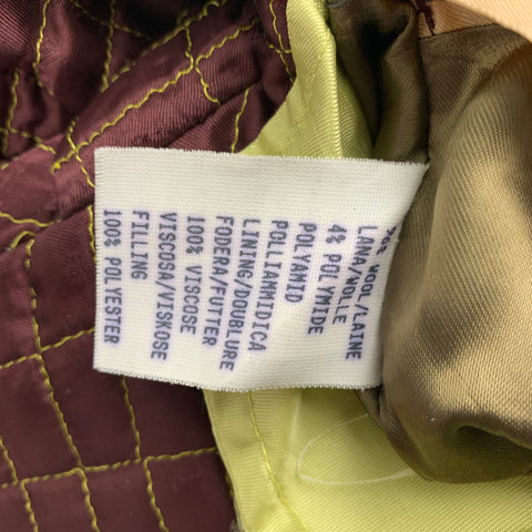 PAUL SMITH Taille M Manteau à revers cranté en laine texturée verte en polyamide