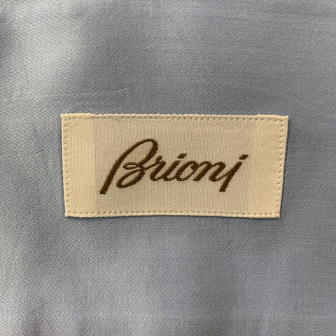 BRIONI Size L Light Blue Solid Cotton French Cuff Long Sleeve Shirt