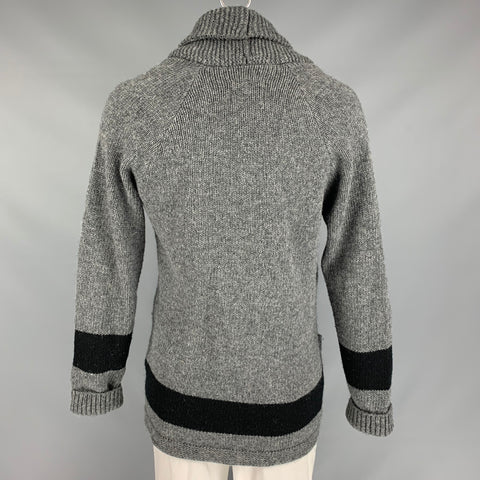 LEVI'S VINTAGE CLOTHING Size S Dark Gray & Black Knitted Wool Cardigan