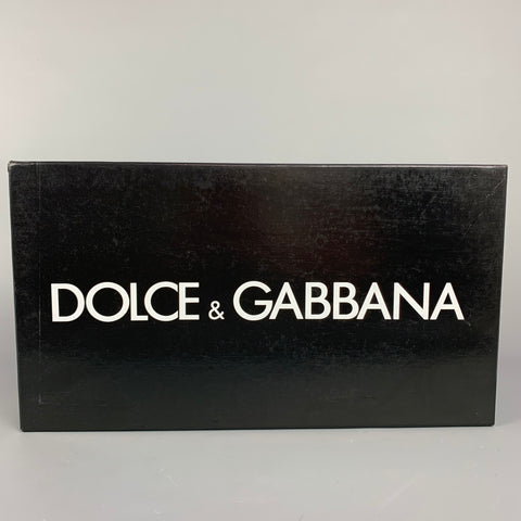 DOLCE & GABBANA Size 11 Silver Metallic Leather Wingtip Lace Up Shoes
