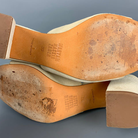 MARYAM NASSIR ZADER Talla 7 Sandalias peep toe de ante beige
