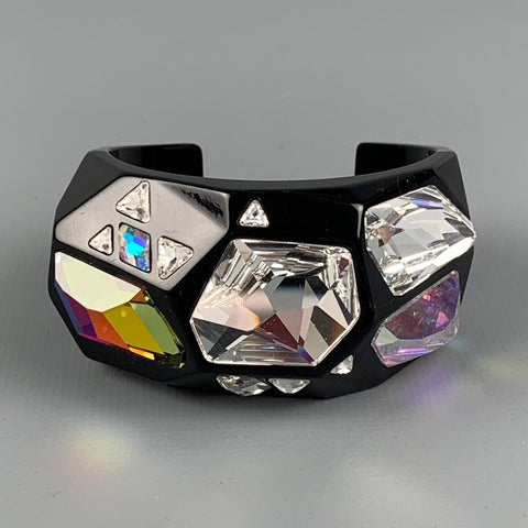 SWAROVSKI Black Acetate Crsytal Cuff Bracelet