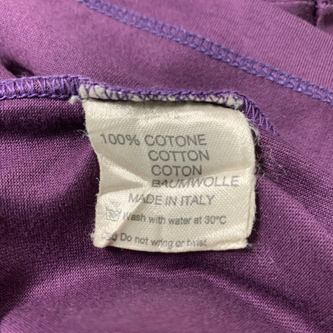 LANVIN Size S Purple Solid Cotton Polo