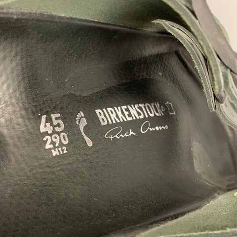 RICK OWENS x BIRKENSTOCK Arizona Size 12 Black Leather Sandals