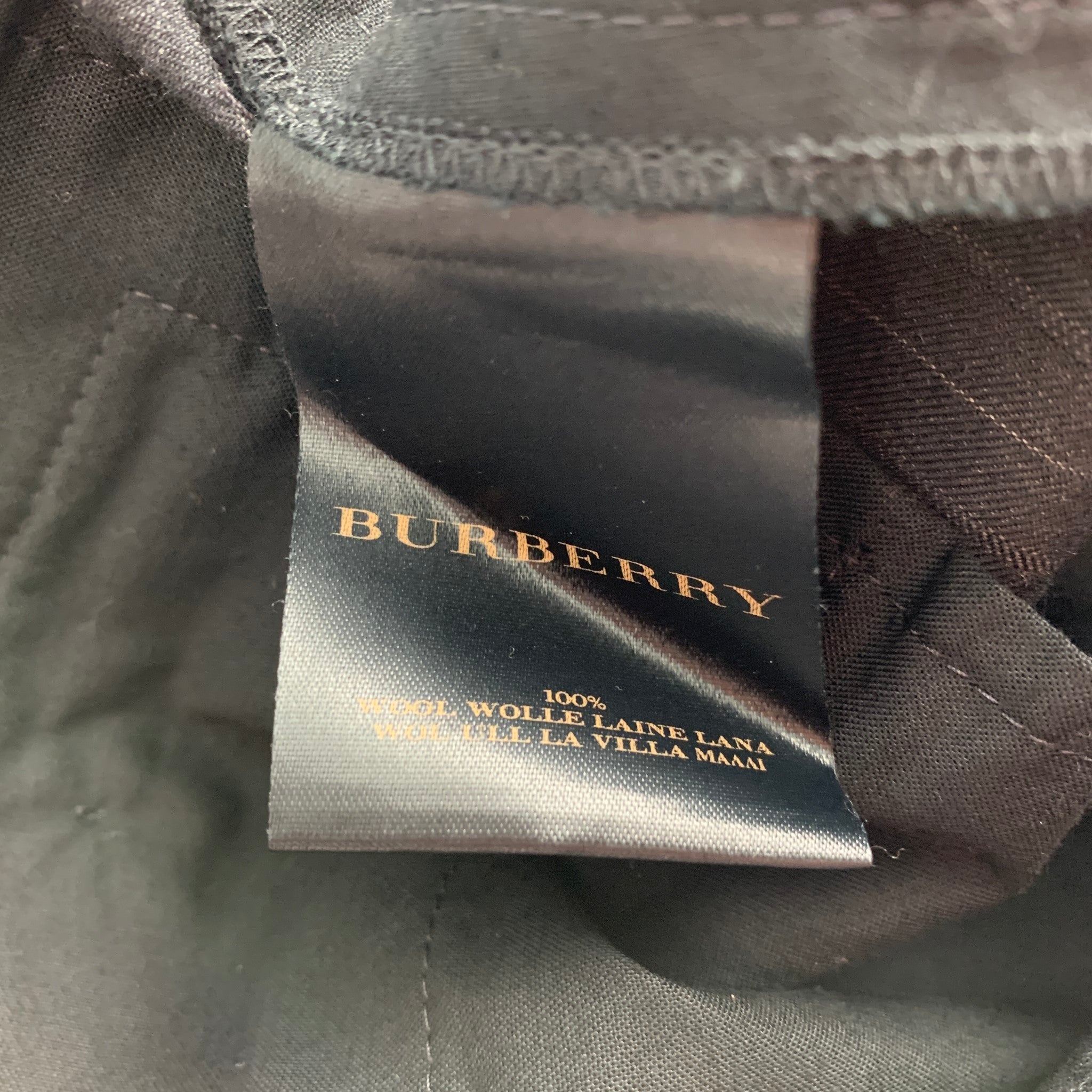 Vintage BURBERRY PRORSUM Size 32 Charcoal & Grey Chalkstripe Wool