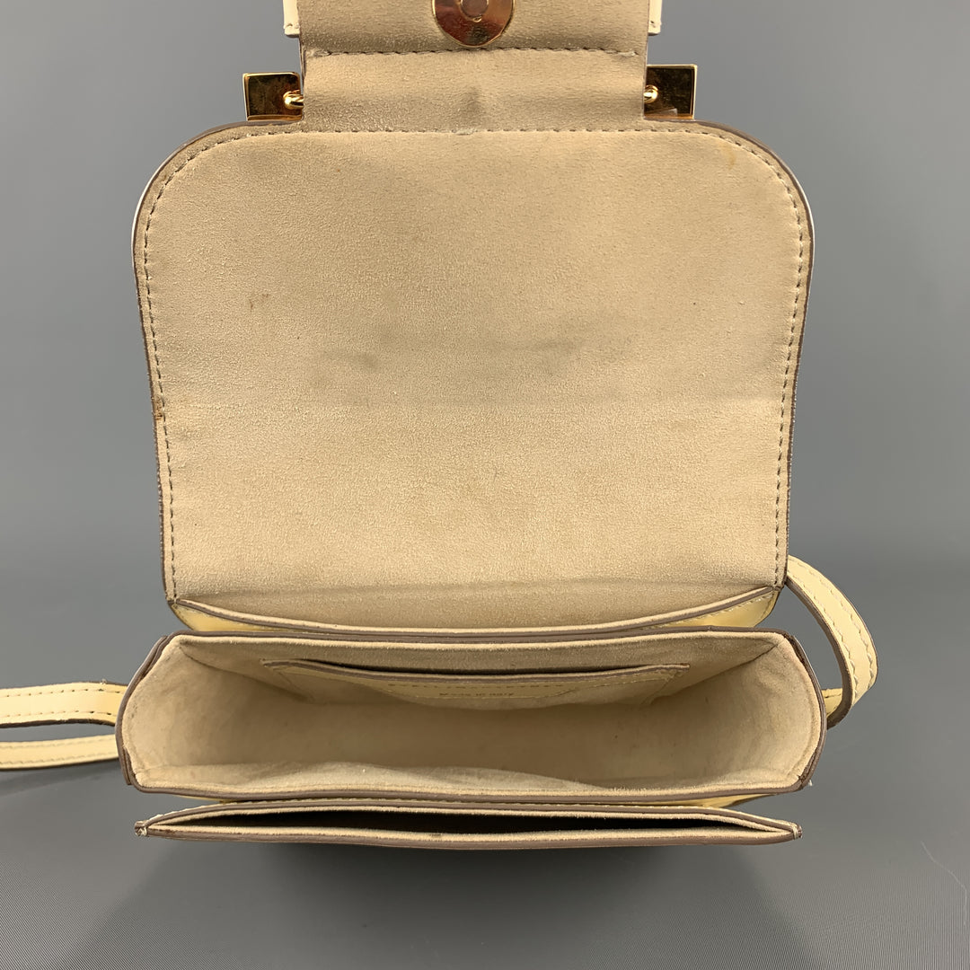 STELLA McCARTNEY Pastel Yellow Faux Leather Oversized Buckle CIEL Bag