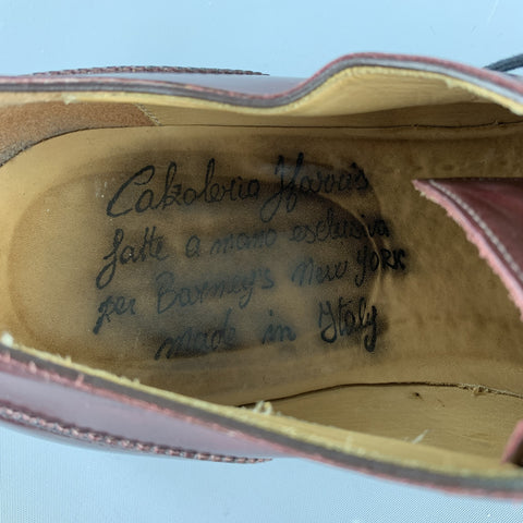 CALZOLERIA HARRIS Taille 13 Chaussures à lacets en cuir antique bordeaux