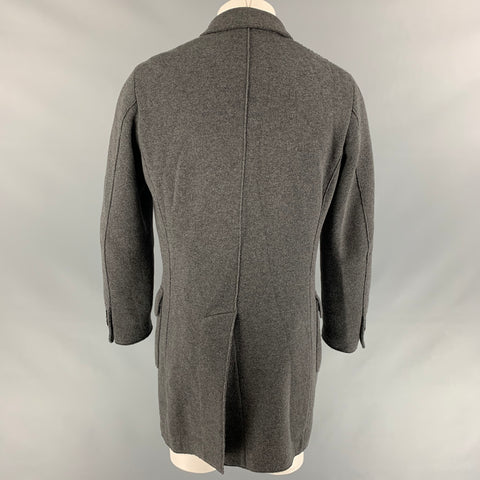 BARENA Size 38 Dark Gray Textured Wool / Polyamide Buttoned Coat