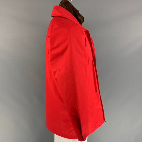 PAUL STUART Size 40 Red & Navy Polyester / Cotton Double Jacket