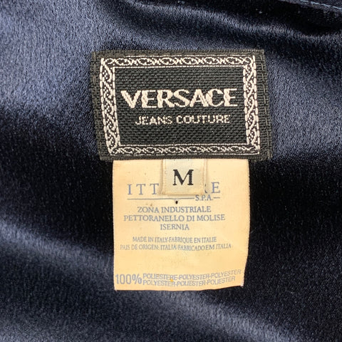 Vintage VERSACE JEANS COUTURE Size M Navy Polyester Long Sleeve Shirt